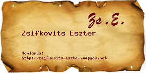 Zsifkovits Eszter névjegykártya